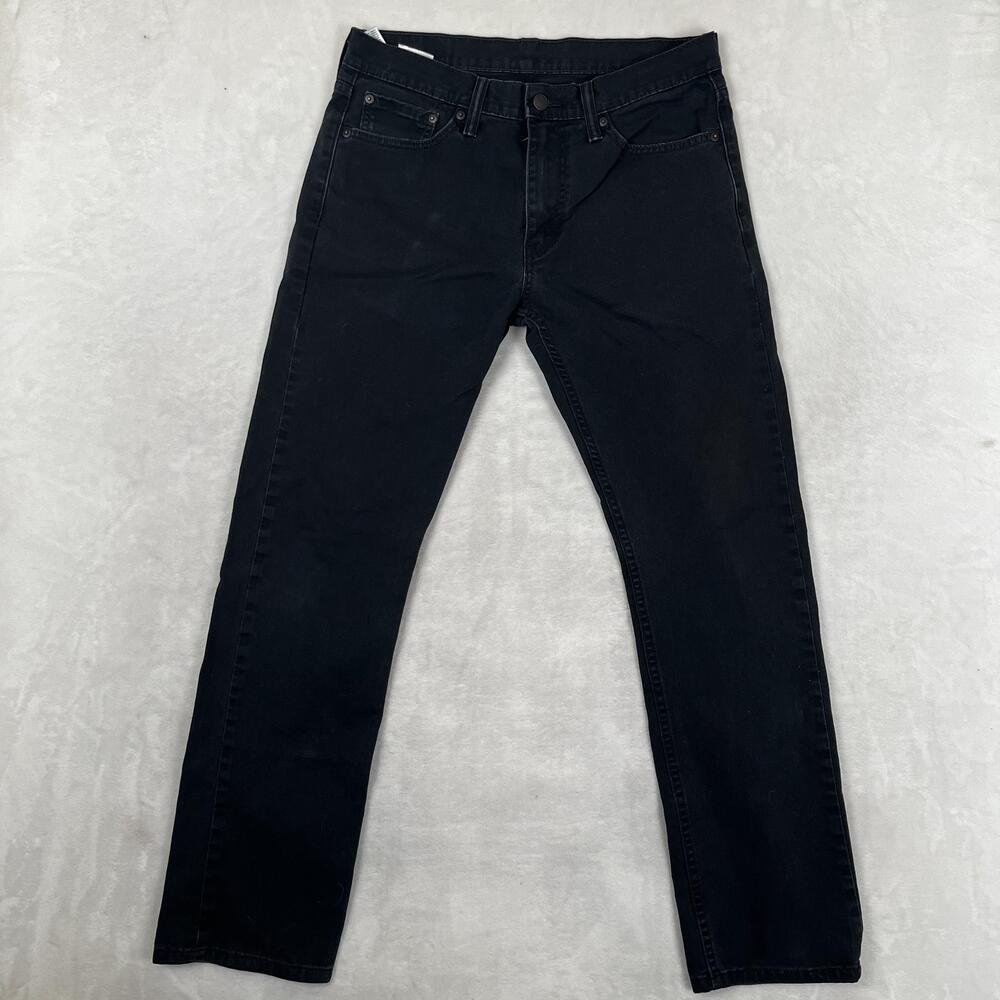 Levi's 513 Jeans Mens 31x32 Black Slim Straight Stretch Denim Dark Wash Pants